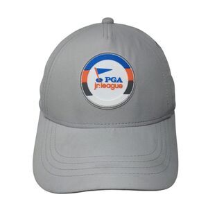 PGA Jr. League Kids Strapback Golf Hat Gray Ages 5-12 Adjustable Breathable Mesh